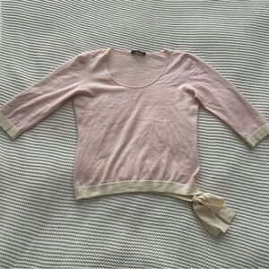Luciano Barbera Pink and Cream Women's Top 95% Cashmere Made it Italy